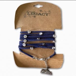 Ole Miss Rhinestone Suede Wrap Bracelet